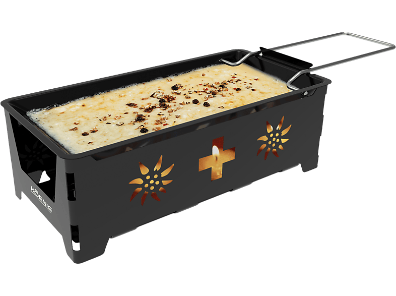 KOENIG B02253 Kerzen-Raclette SUISSE, Schwarz