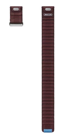 Pasek do zegarka, brązowy wzór w kratę, metalowa klamra.