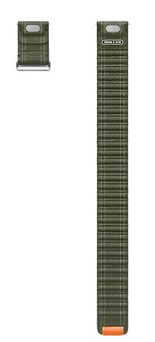 Dwa paski do zegarków z zielonym wzorem w kratę i pomarańczowymi akcentami na białym tle.