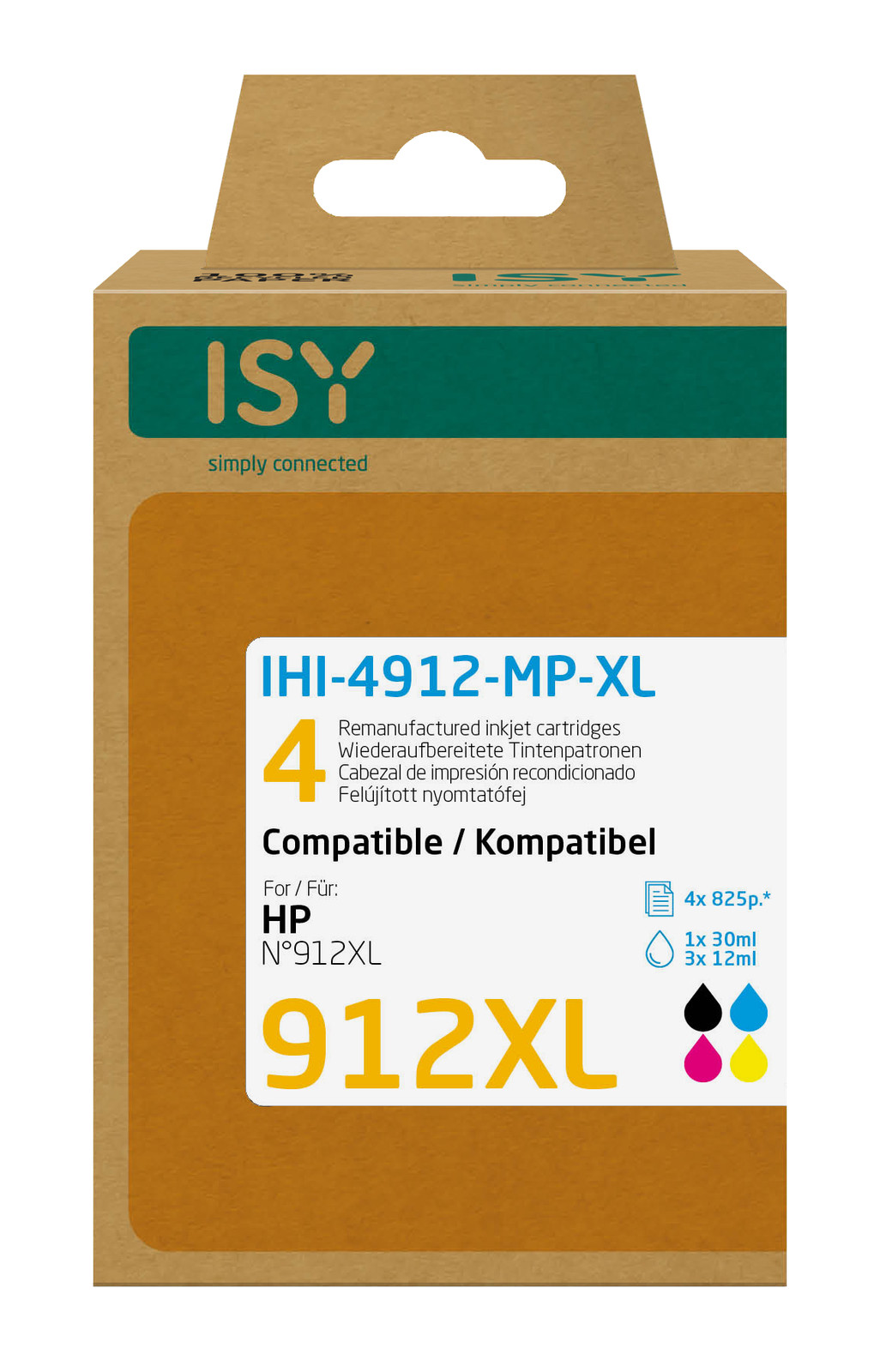 ISY IHI-4912-MP-XL для HP 912XL Тонированный патрон для двигателя (3YP34AE)