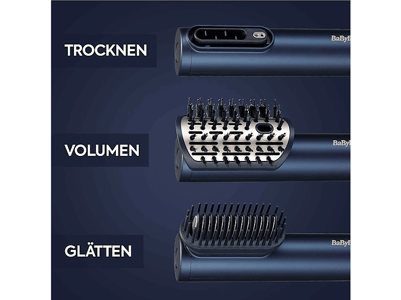 Thumbnail - BABYLISS AS6550E Air Wand 3 in 1 MultiStyler Warmluftbürste Navy-blau, gold (1500 Watt)