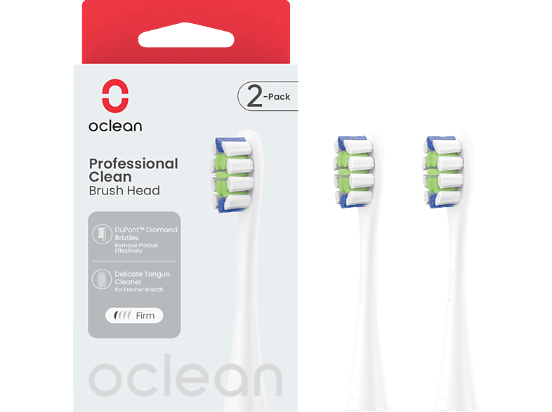 Oclean Professional Clean Bürstenkopf, White, 2 Stk.
