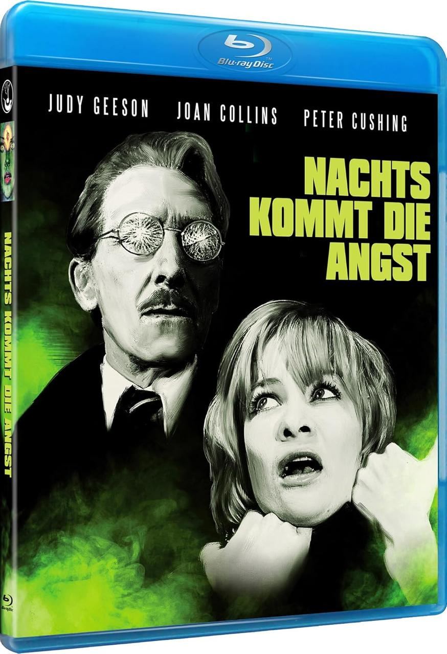 Blu-ray-Filmcover. Ein Mann mit Brille und eine Frau mit schockiertem Gesichtsausdruck im Vordergrund.