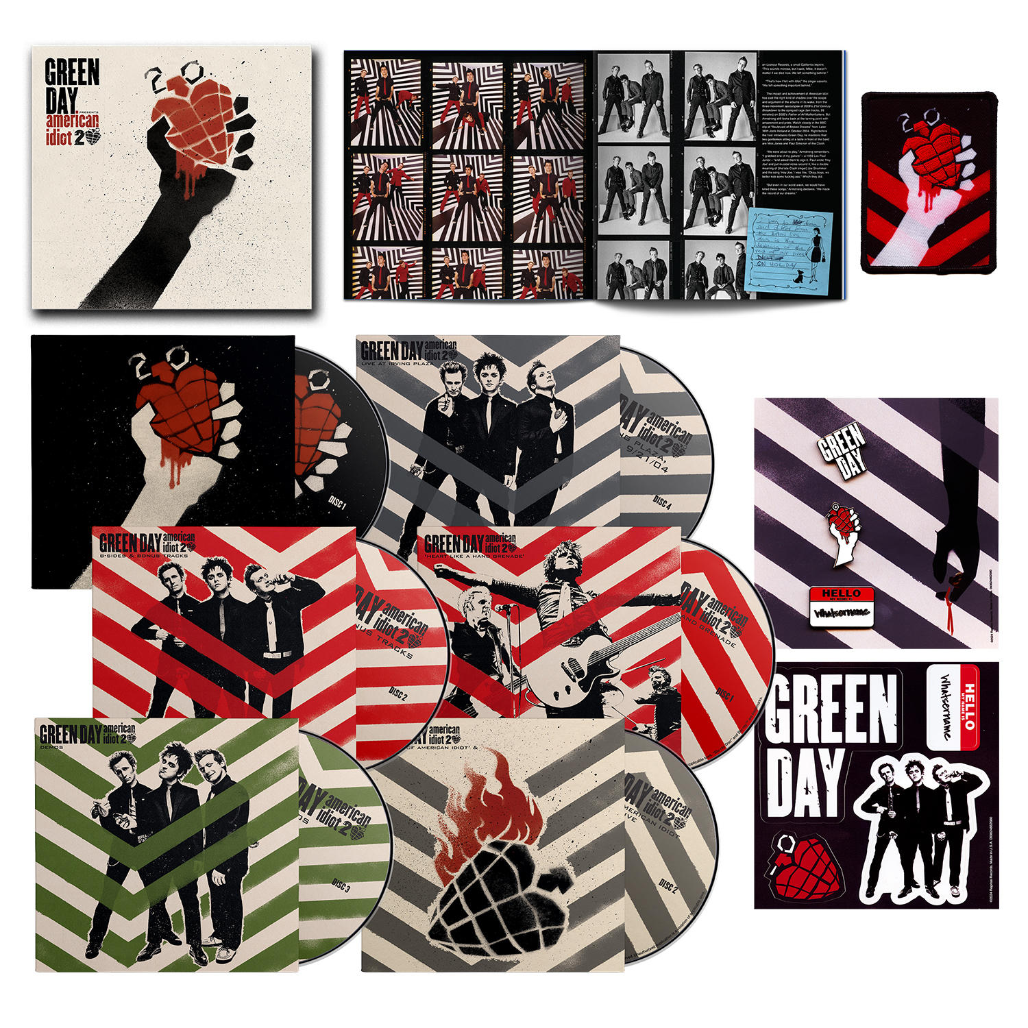 Album de Green Day, différentes couvertures et images.