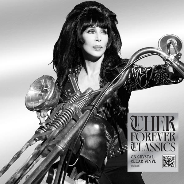 Cher auf einem Motorrad, Albumcover.