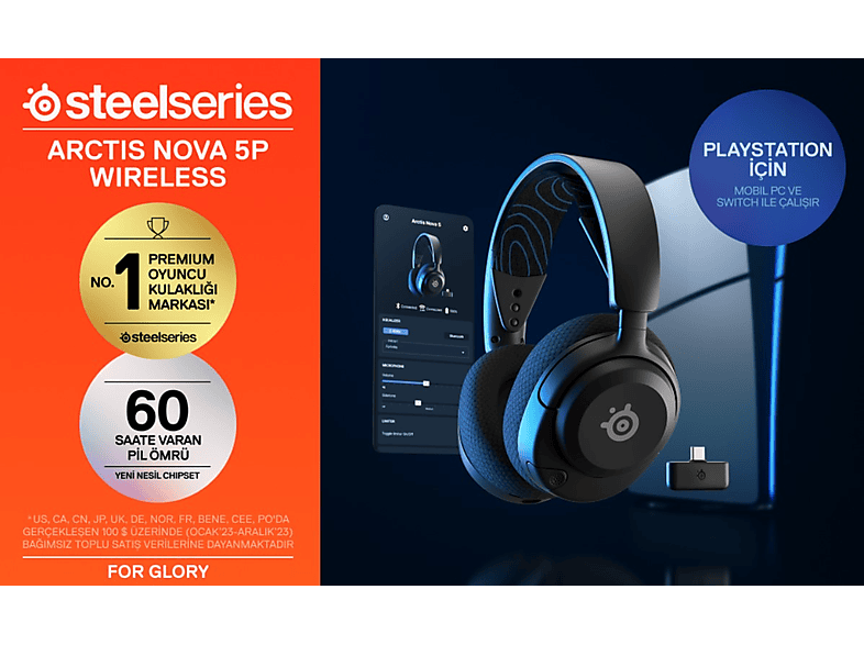STEELSERIES Arctis Nova 5P Wireless & Bluetooth Kablosuz Kulak