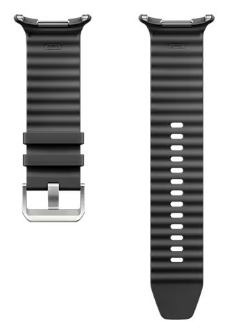 Dwa czarne paski do zegarków z żebrowaną teksturą i sprzączkami ze stali nierdzewnej.