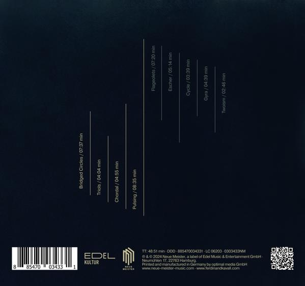 CD-Cover mit Titellisten. Text in Weiß und Gold auf dunkelblauem Hintergrund. Musikdetails.