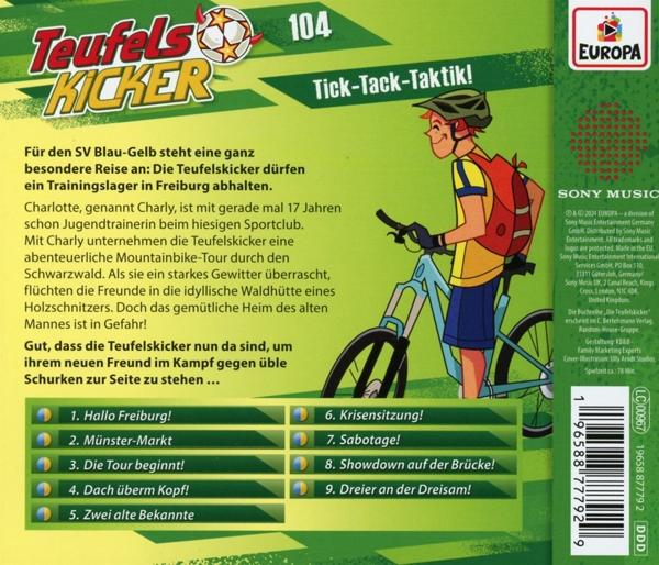 Eine Spielszene zeigt eine Person auf einem Pferd, die auf einem grünen Pfad reitet, mit einem Fluss daneben.