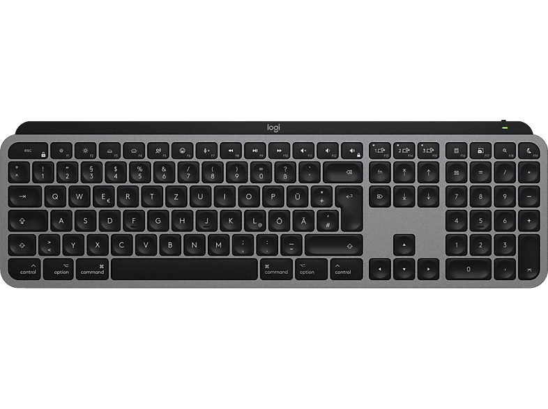 LOGITECH LOGITECH MX Keys S für Mac, Kabellose Tastatur, DEU (Qwertz), Space Grey