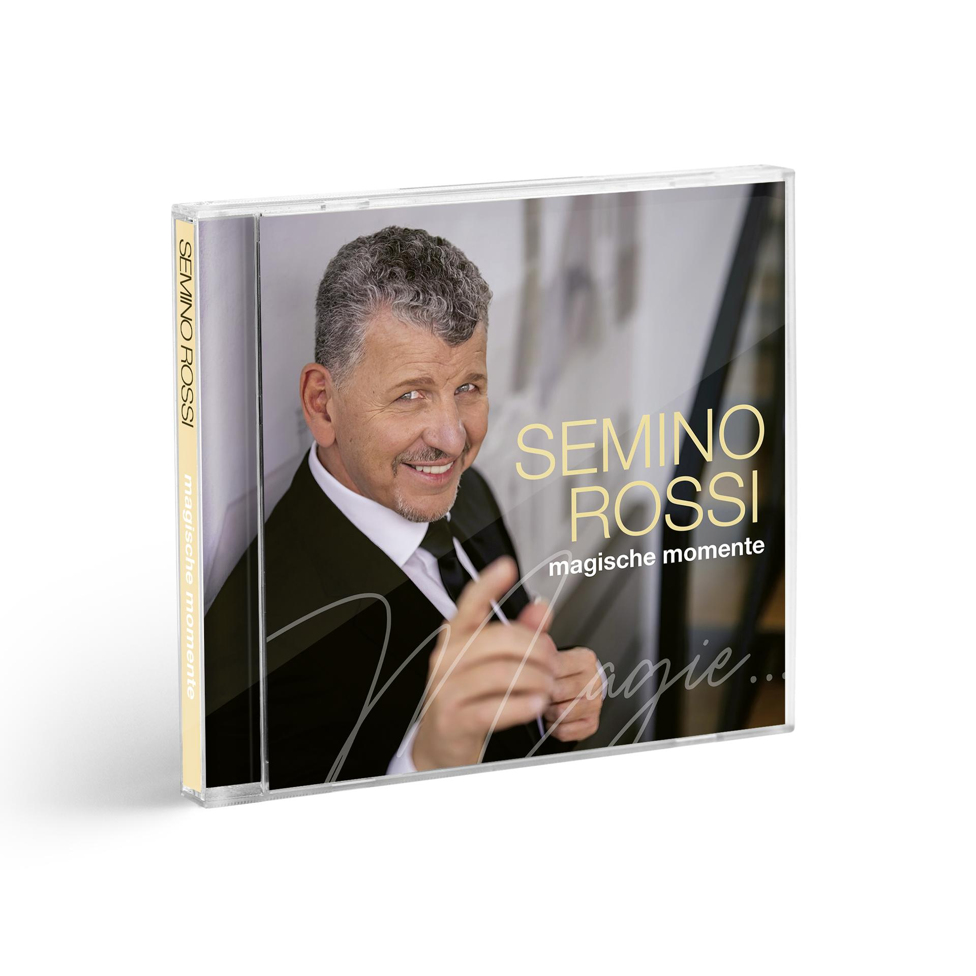 CD-Cover von Semino Rossi mit Text 'magische momente' und seiner Unterschrift.