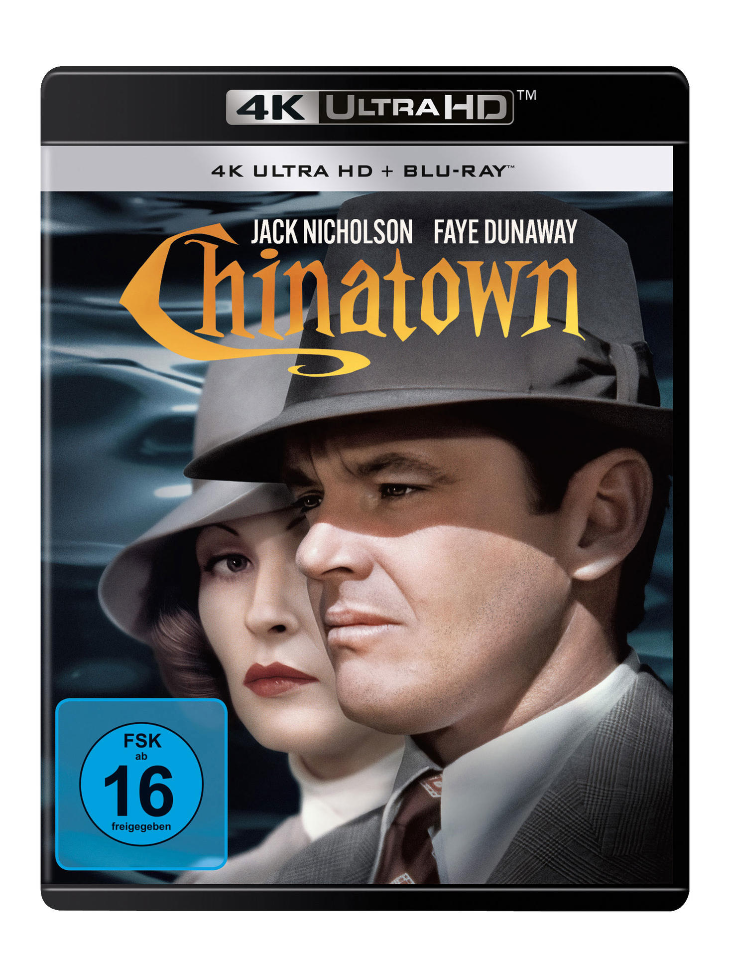 Chinatown 4K Ultra HD Blu-ray Filmcover mit Schauspielern.