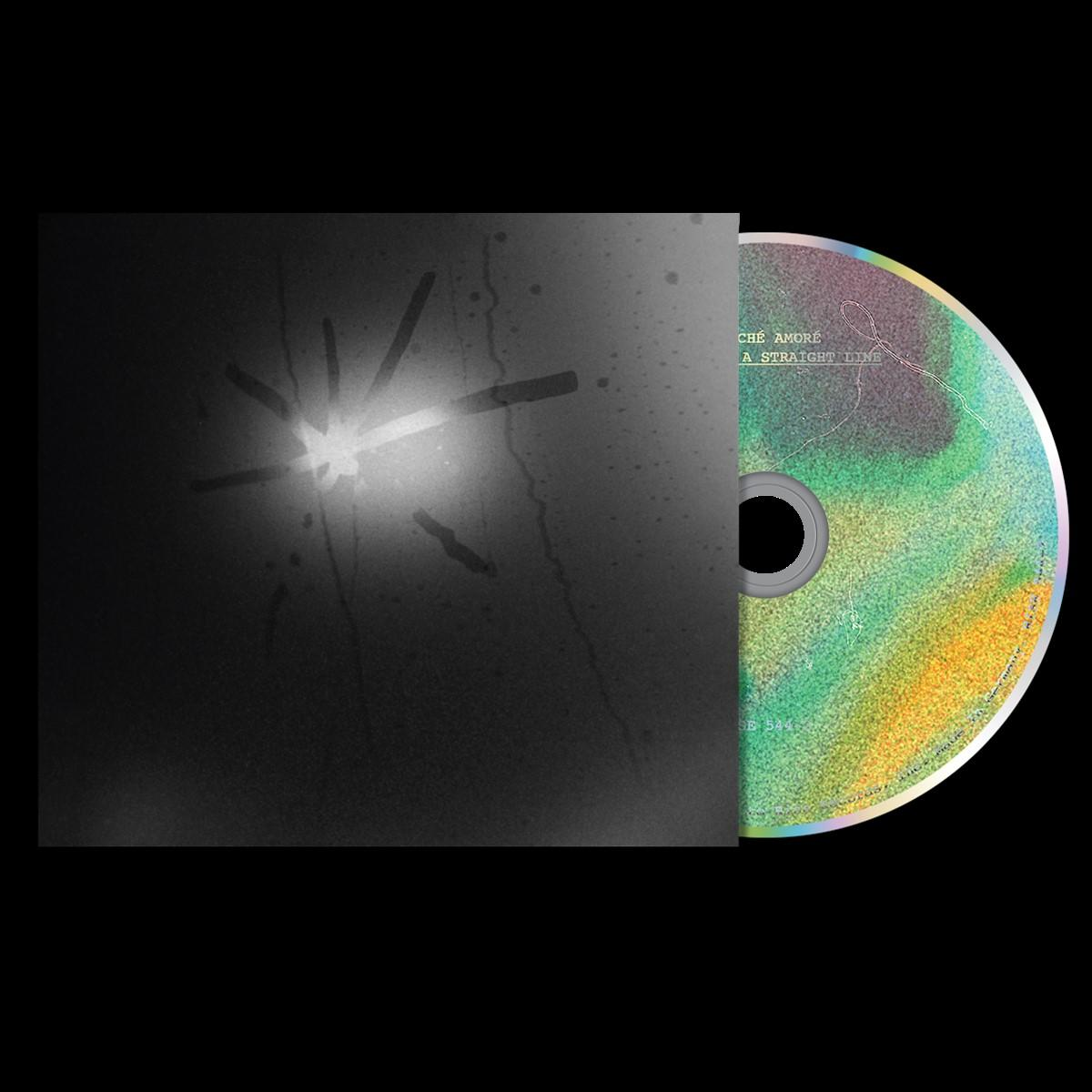 CD-Hülle mit schwarzem Cover und farbenfroher CD.