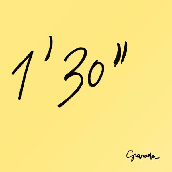 Gelber Haftzettel mit handschriftlichem Text: 1'30" und dem Namen Granada.