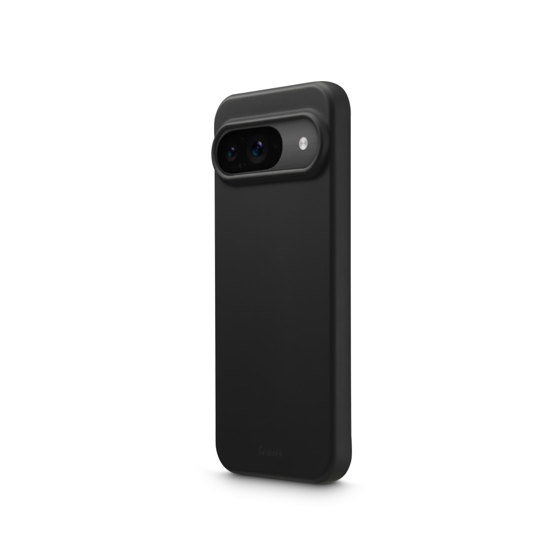 Eine Hand hält ein Telefon in einer transparenten Hülle.