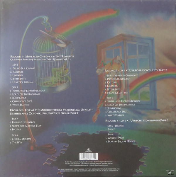 Album borító, amely egy ketrecet, egy házat és egy szivárványt mutat szöveggel.