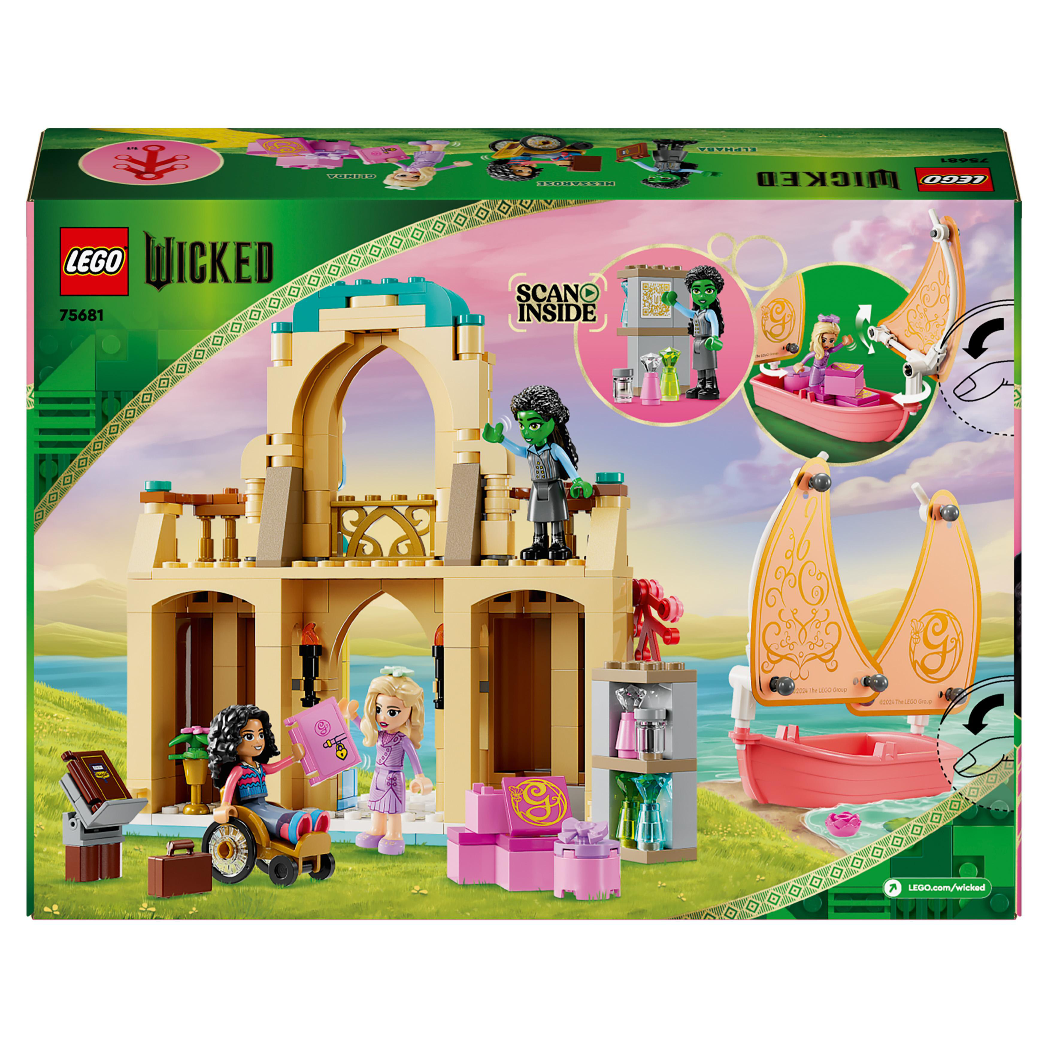Ein Lego Wicked Spielset Karton. Die Box zeigt das Set mit Figuren und Landschaft.