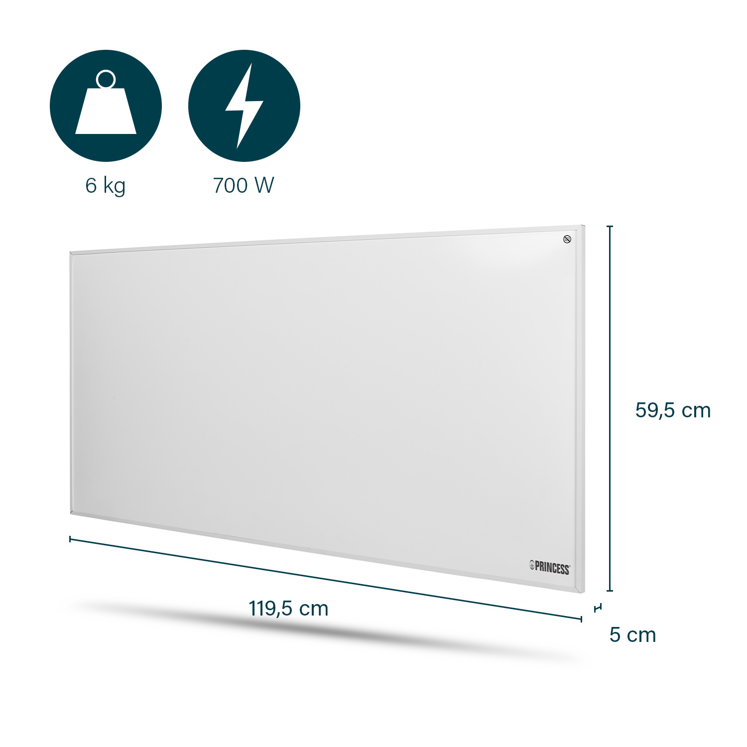 PRINCESS Panneau chauffant intelligent infrarouge 700 W (01.348070.01.001)