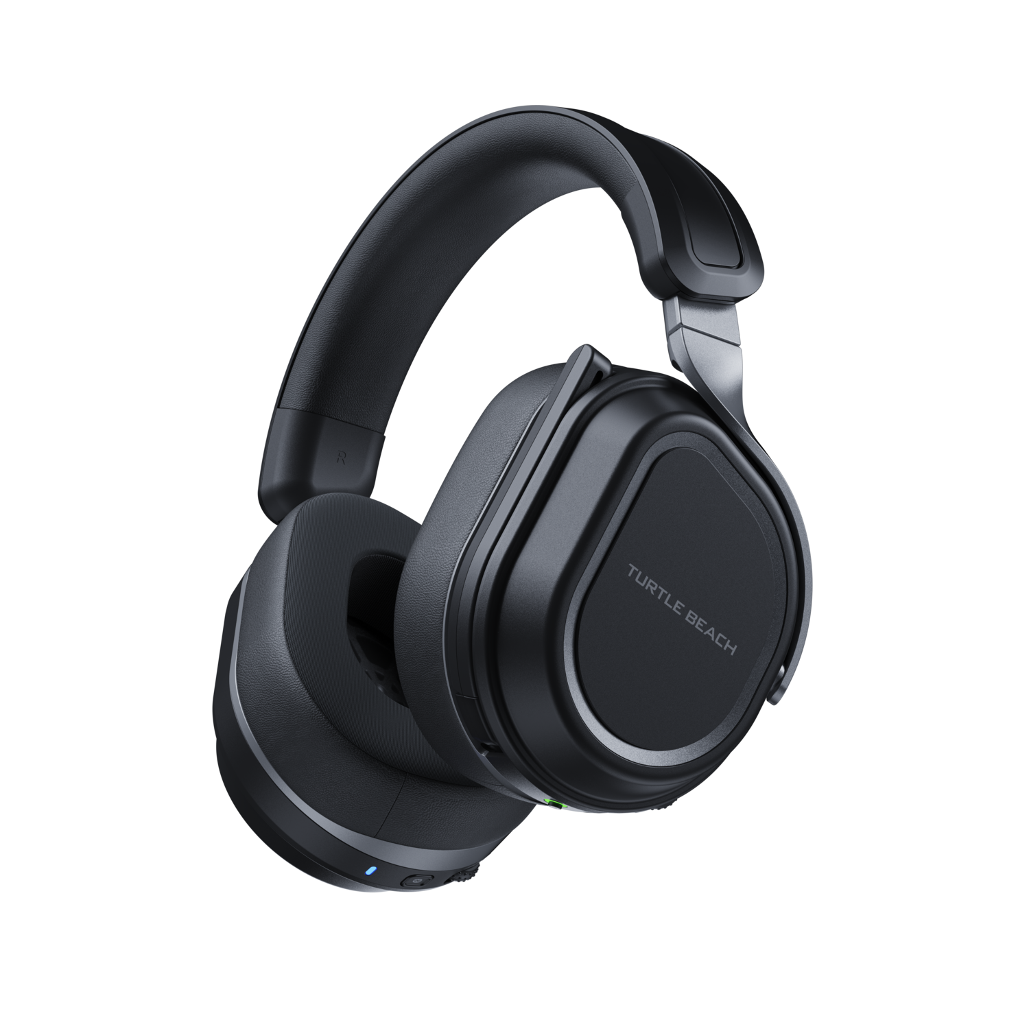 Black Turtle Beach headset with a dark background.