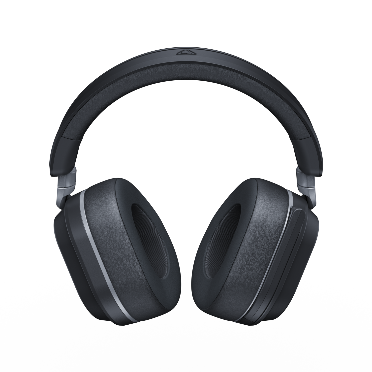Black headphones. The background is black.