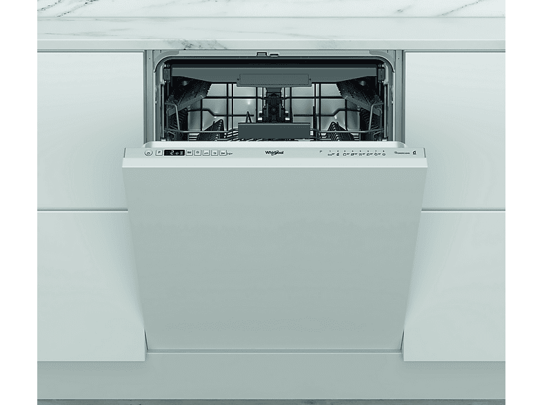 Lavavajillas integrable - Whirlpool WI 7020 PF, 14 cubiertos, 8 programas, 60 cm, Tercera bandeja, PowerClean Pro, Sin panelar