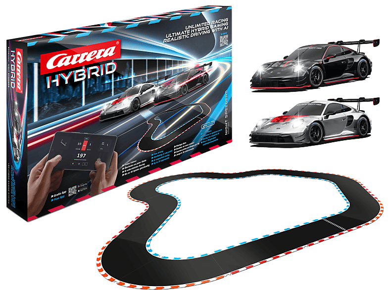 Carrera HYBRID Racing Set Night Speeders Rennbahn, Mehrfarbig