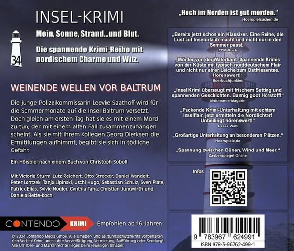 Buchcover einer deutschen Kriminalgeschichte in einem Leuchtturm.
