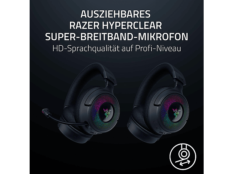 RAZER Kraken V4, Kabelloses Multiplattform RGB, Over-ear Gaming Headset Bluetooth Schwarz — Foto 2 von 5
