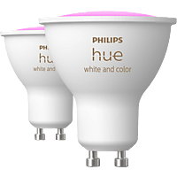 MediaMarkt PHILIPS HUE Spot GU10 - Wit en Gekleurd Licht - 2 pack - Slimme ledlamp Wit aanbieding