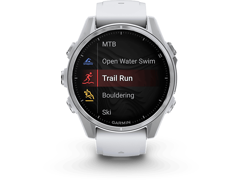 Reloj deportivo - Garmin FĒNIX® 8, Whitestone con Stainless Steel, 43 mm, 1.3 