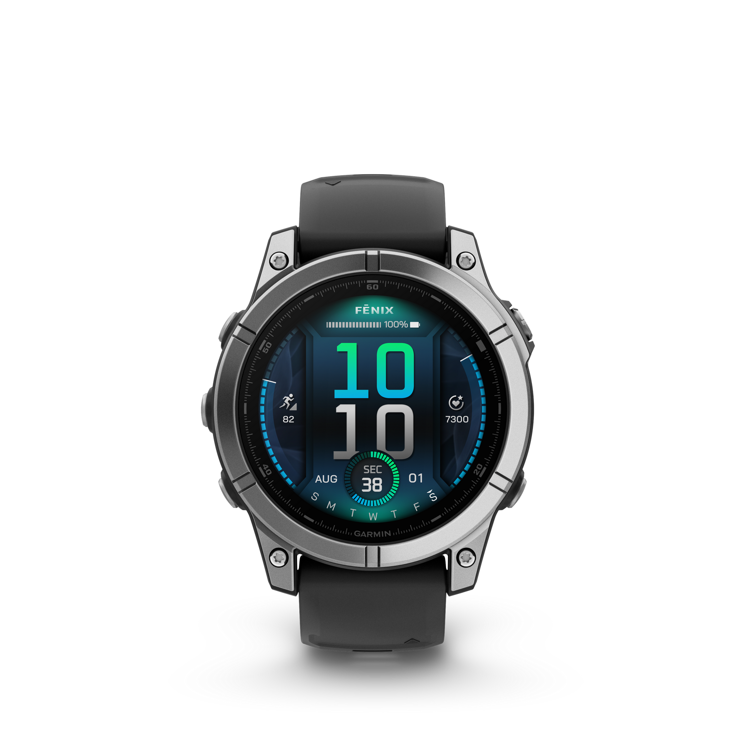 Un reloj inteligente negro con bisel metálico, que muestra la hora y la fecha.