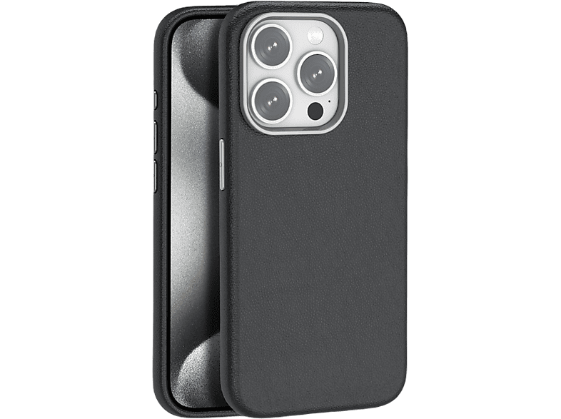 PIILI iPhone 15 Pro Max Leather Magsafe Telefon Kılıfı Siyah