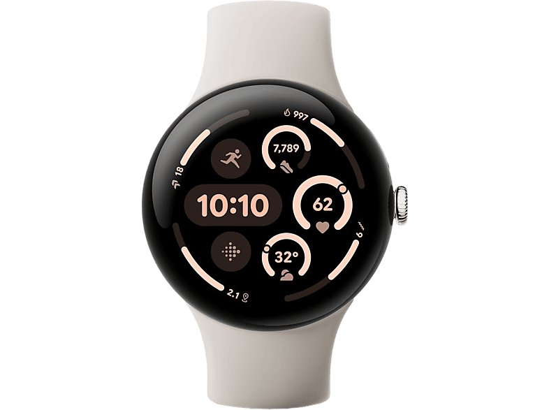 Google Smartwatch Pixel Watch 3 45mm Silver/porcelain (ga05736-de)