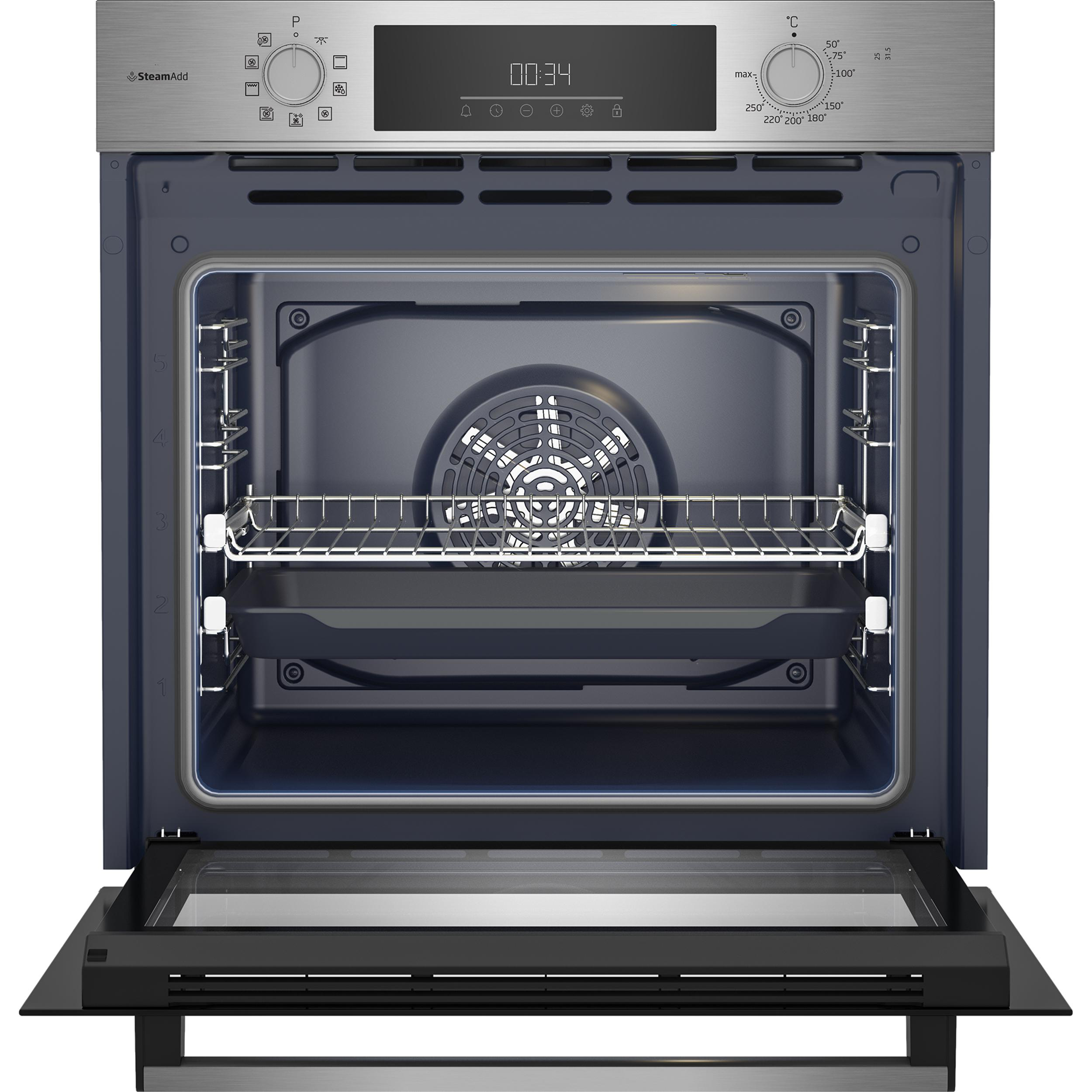 BEKO BBIS12301XE, Backofen (Einbaugerät, 72 l, 594 mm breit), Dampfgarfunktion