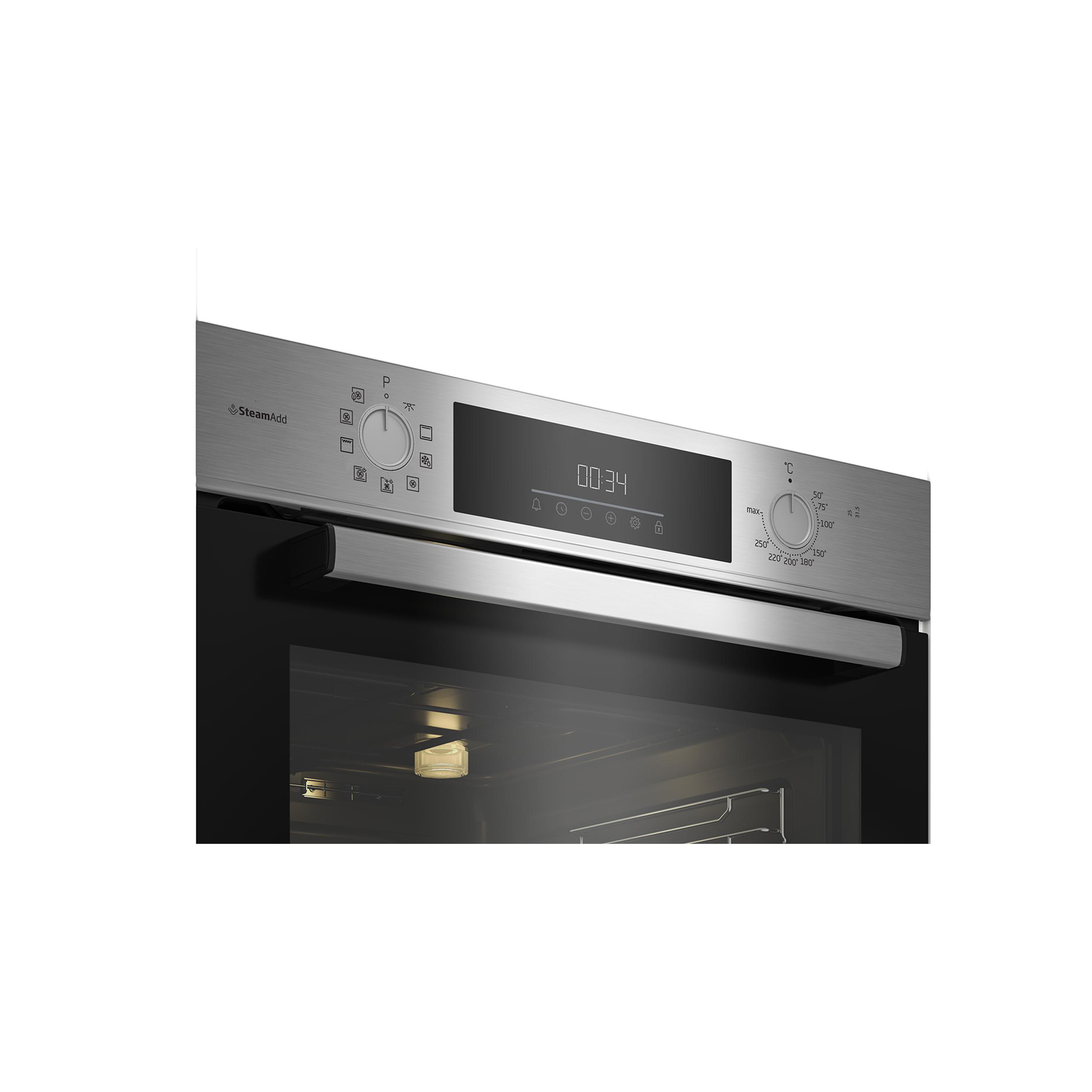 BEKO BBIS12301XE, Backofen (Einbaugerät, 72 l, 594 mm breit), Dampfgarfunktion