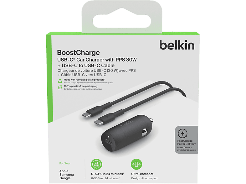 Belkin 30W USB-C Autolader met PPS