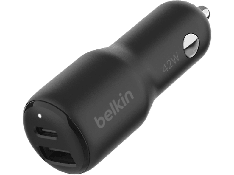 Belkin BoostCharge 42W Dubbele Autolader (30W USB-C + 12W USB-A) Zwart