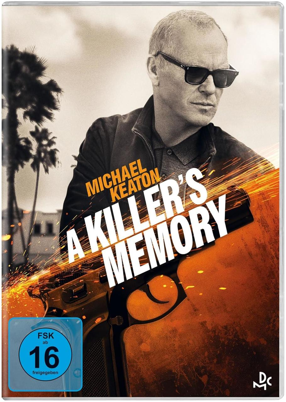 DVD-Cover für A Killer's Memory. Michael Keaton ist mit einer Waffe zu sehen.