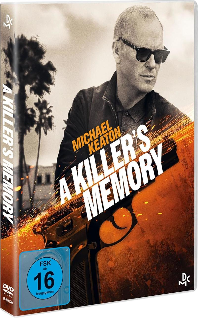DVD-Cover von "A Killer's Memory" mit Michael Keaton. Pistole im Fokus.