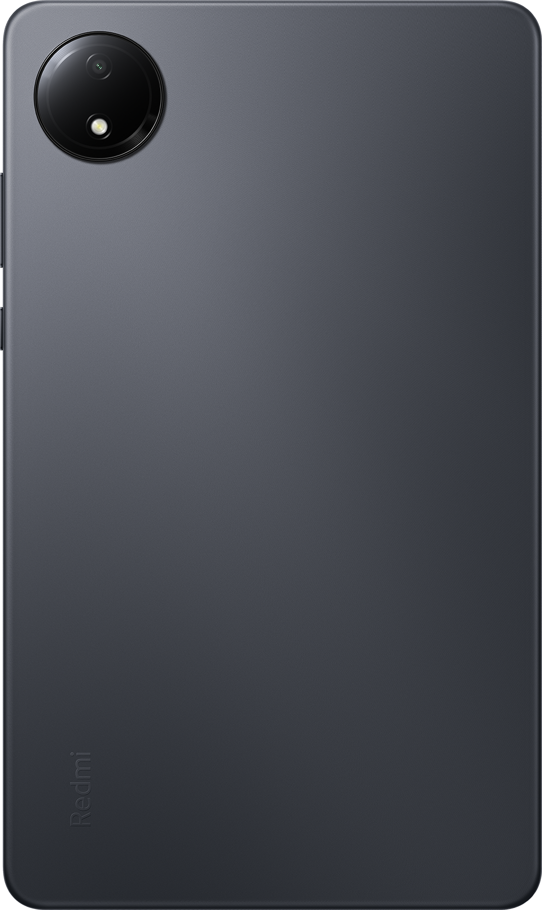 Sötétszürke tablet hátlap. Kamera lencse felül. Redmi logó alul.