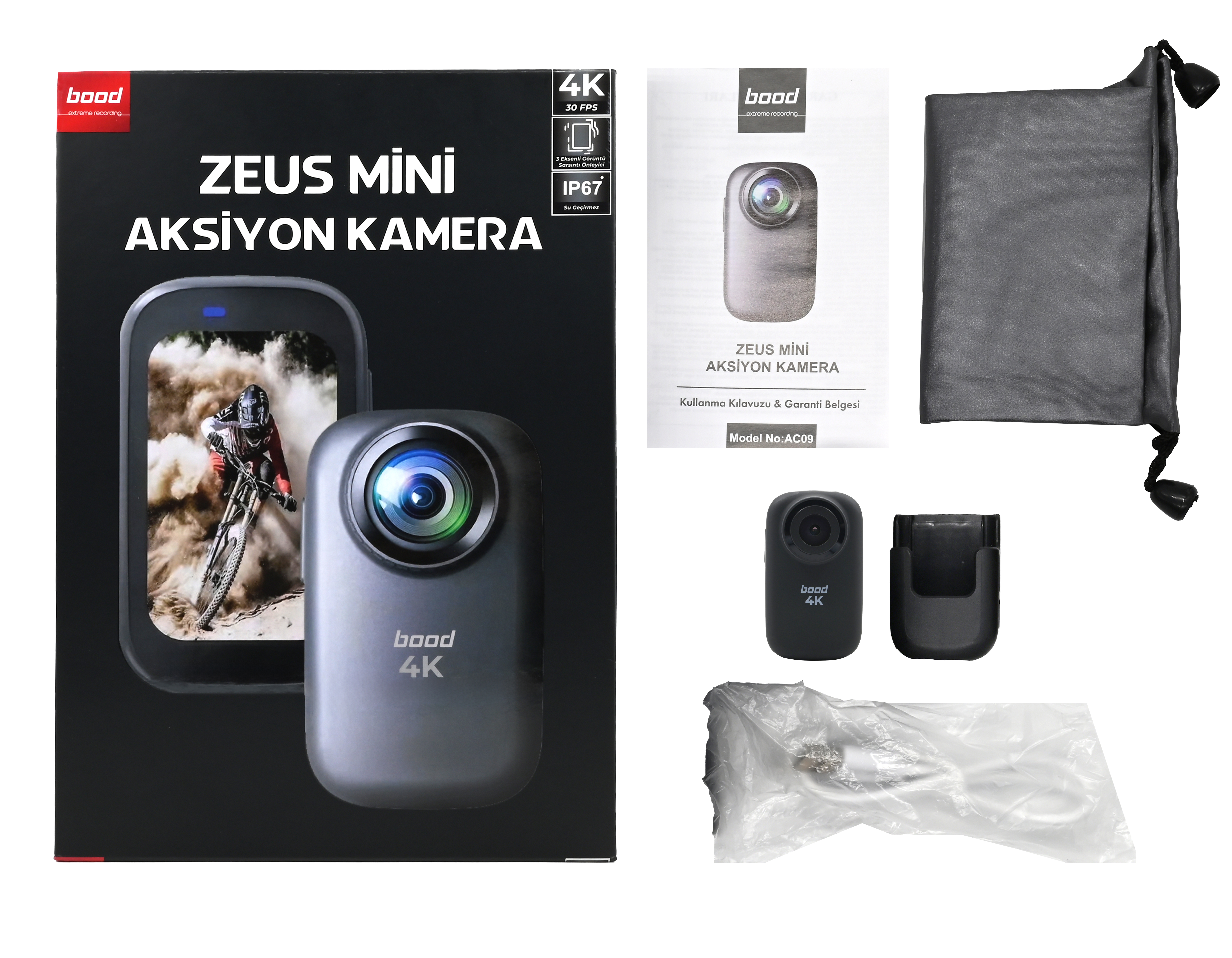 BOOD Zeus 4K Dahili Mikrofonlu Mini Aksiyon Kamera Fiyat & Özellik