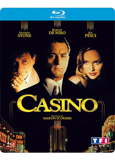 Couverture de Casino Blu-ray. Acteurs : Robert De Niro, Sharon Stone et Joe Pesci.