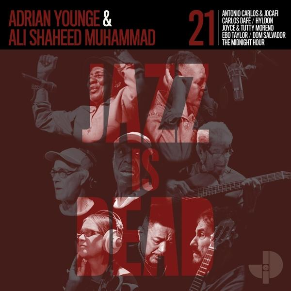 Albumcover mit verschiedenen Musikern, Text: Jazz Is Dead.
