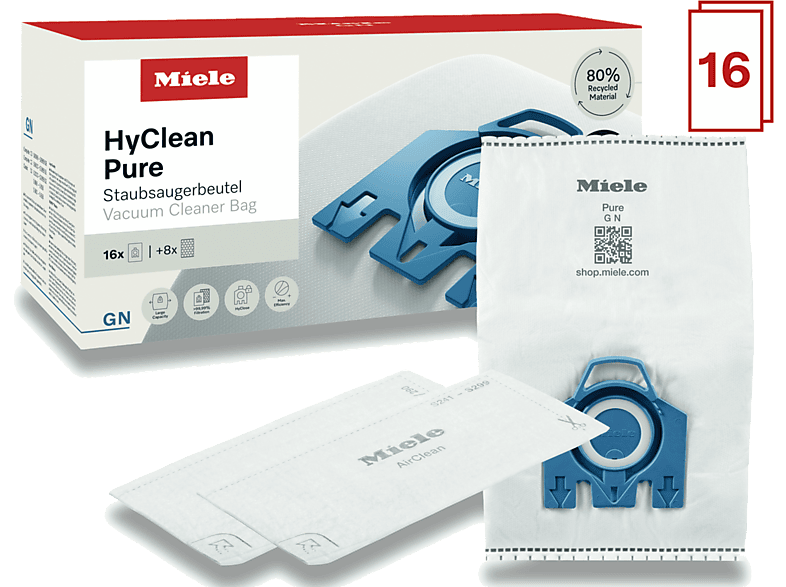 Miele Stofzuigerzakken Gn Xxl Hyclean Pure 16 Stuks (12498250)