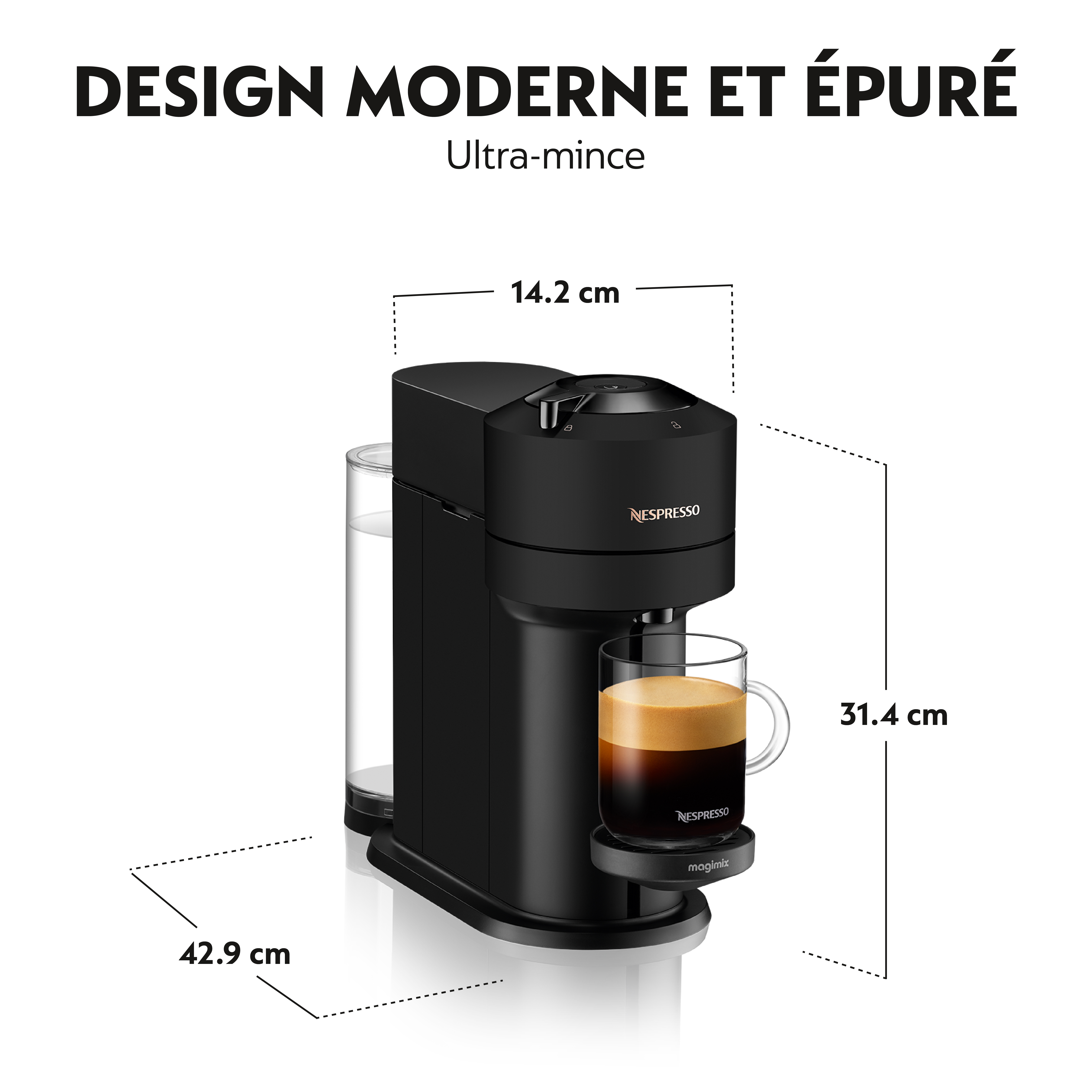MAGIMIX  Nespresso Vertuo Next Noir (11719B) - Machine à capsules - Noir