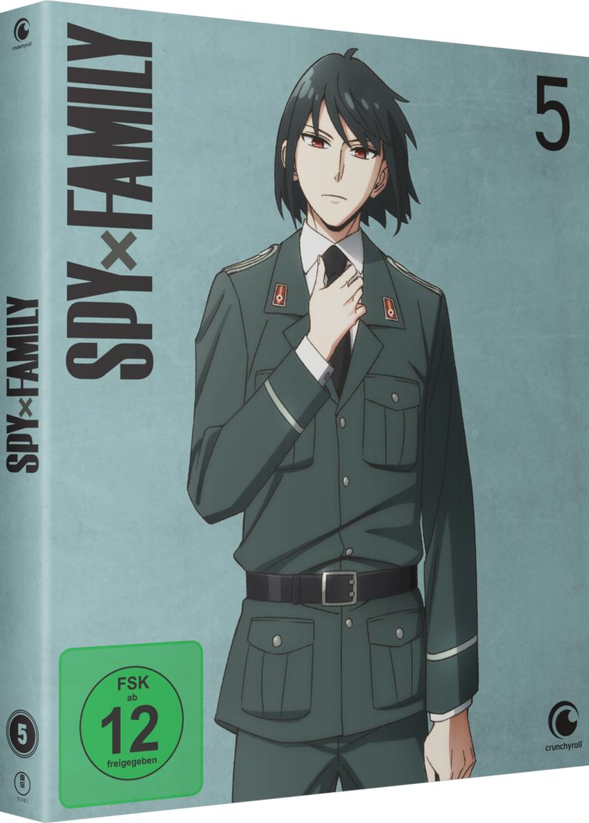 Spy x Family Blu-ray Box-Set. Enthält einen Anime-Charakter in grüner Uniform, Nummer 5.