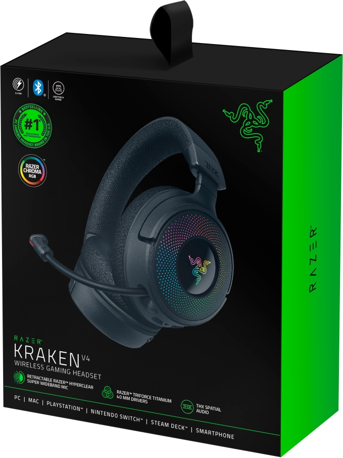 RAZER Kraken V4, Over-ear Gaming Headset Bluetooth Schwarz