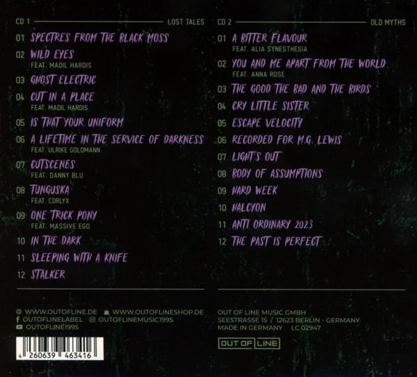Albumrückseite mit Titeln in verschiedenen Farben und einem Barcode.