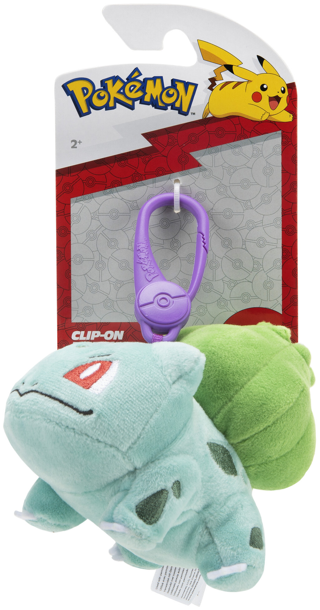 Pokemon játékok. Bulbasaur és egy másik zöld Pokemon. Egy lila csipesz.