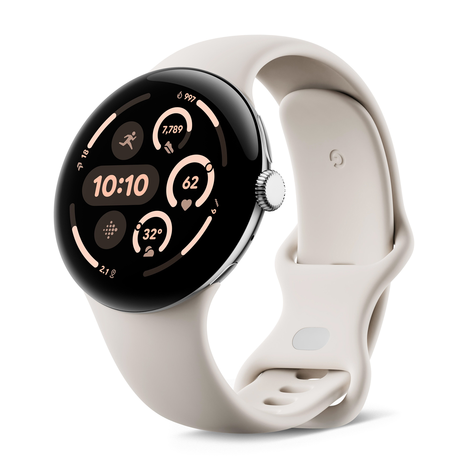 Smartwatch Google Pixel Watch 3 45mm Wifi, Silver/Porcelain